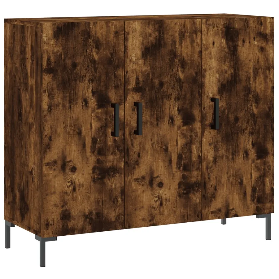 vidaXL Dressoir 90x34x80 cm bewerkt hout gerookt eikenkleurig, foto 3