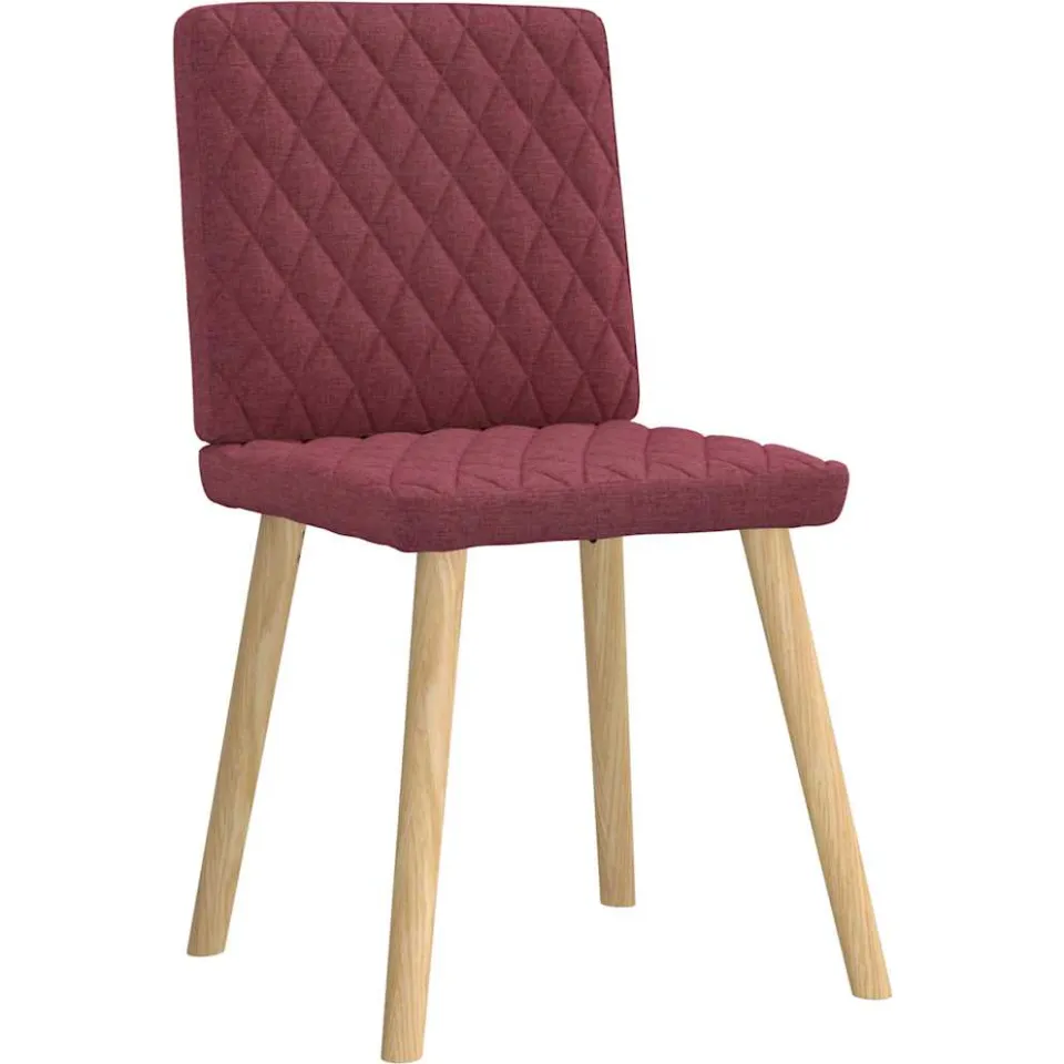 vidaXL Eetkamerstoelen 6 st stof wijnrood
