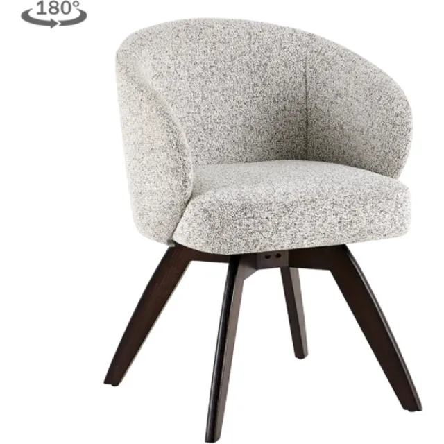 Meubelplaats Tower Living Brescia eetkamerstoel - Puente 06 beige white - Espresso (draaibaar) Naturel