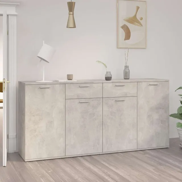 vidaXL Dressoir 160x36x75 cm bewerkt hout betongrijs
