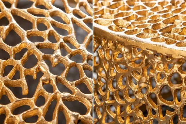 Invicta Interior Filigraan design salontafel ABSTRACT LEAF 120cm goud handgemaakt - 40283 Zie omschrijving