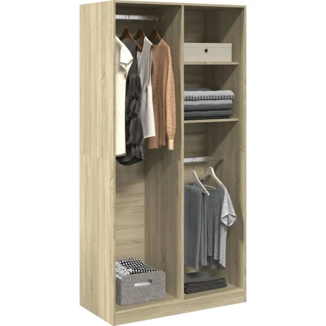 vidaXL Kledingkast 100x50x200 cm bewerkt hout sonoma eikenkleurig