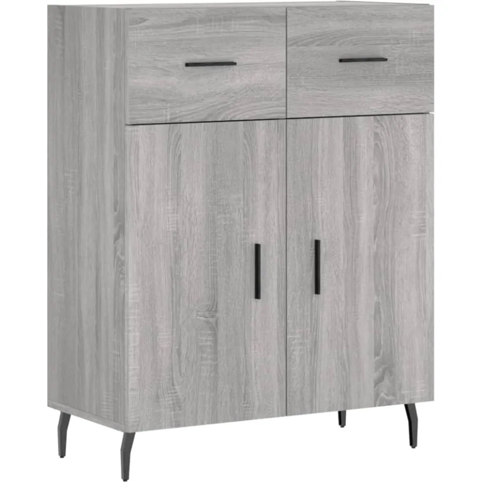 vidaXL Dressoir 69,5x34x90 cm bewerkt hout grijs sonoma eikenkleurig, foto 3