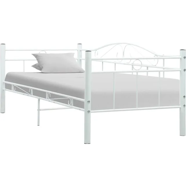 vidaXL Bedbank metaal wit 90x200 cm