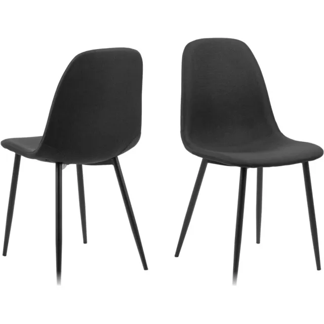 Giga Living Eetkamerstoel Nesia - Lichtgrijs/Zwart - Zithoogte 46cm - Set van 4