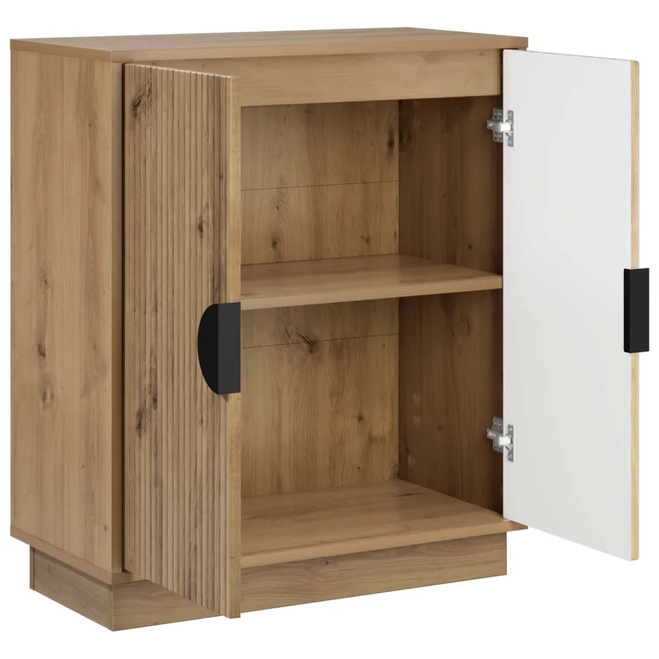 vidaXL Dressoir VENRAY Artisanaal eiken 66 x 33 x 77,5 cm Bewerkt hout Bruin