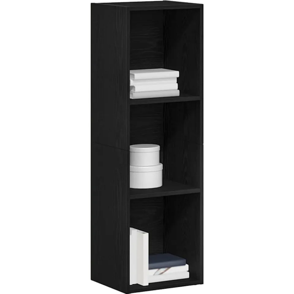 vidaXL Boekenkast Zwart Eiken 36x30x114 cm Bewerkt Hout