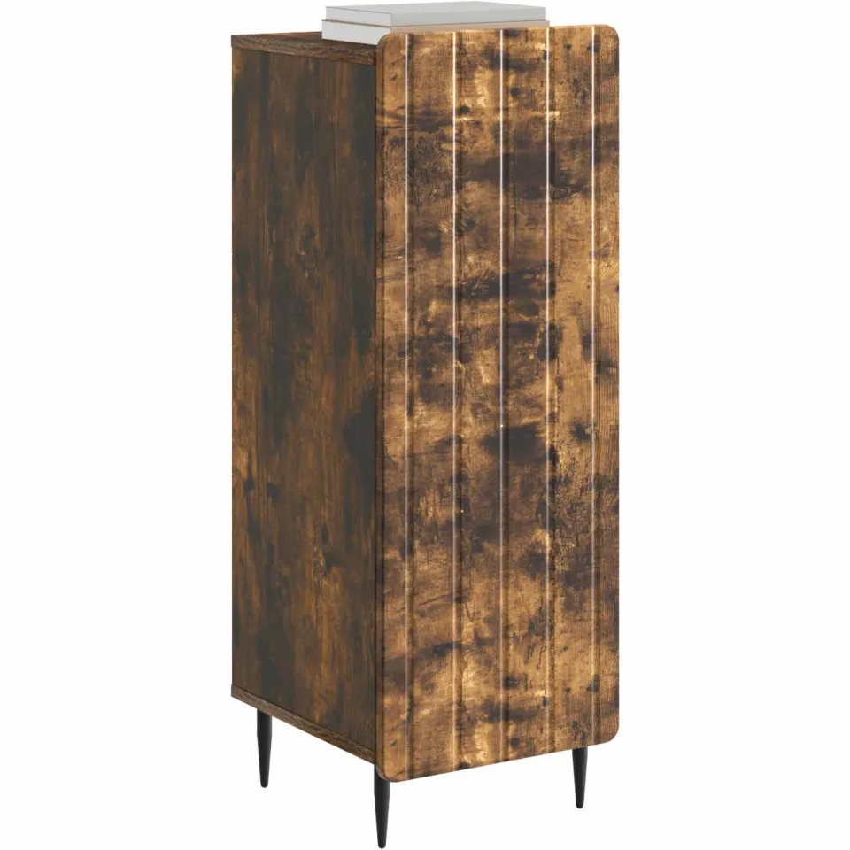 vidaXL Dressoir Gerookt eiken 34,5 x 33 x 92 cm Bewerkt hout Bruin