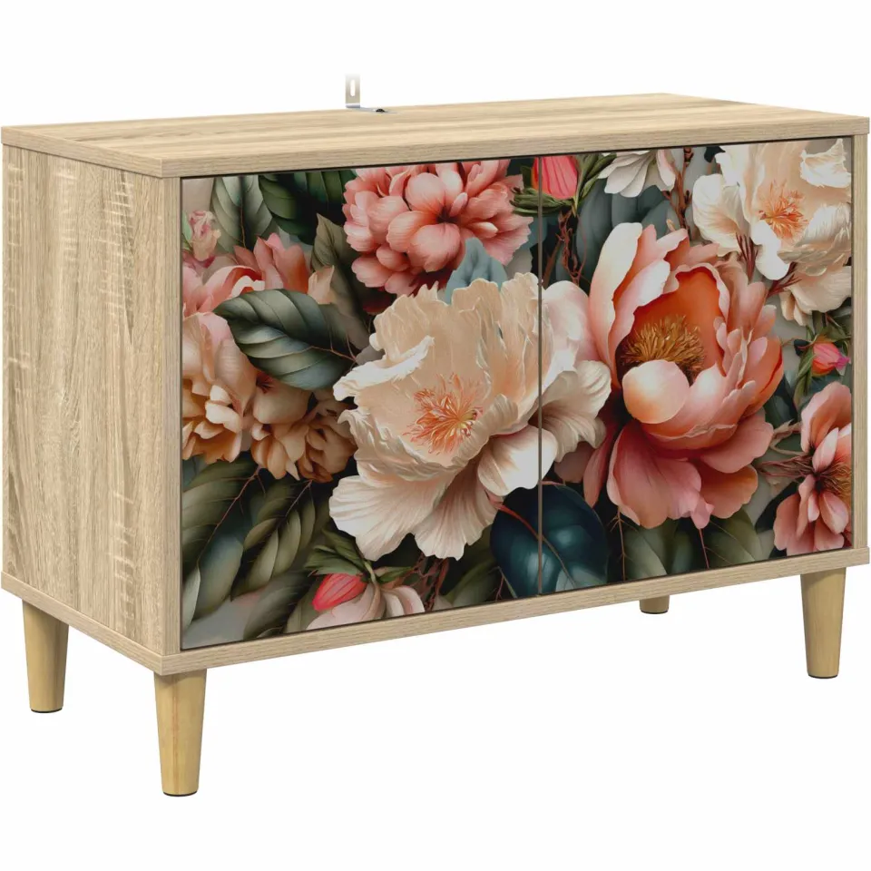 vidaXL Tv-meubel BORNE 69 x 33 x 50 cm Sonoma Bewerkt hout bruin, foto 3