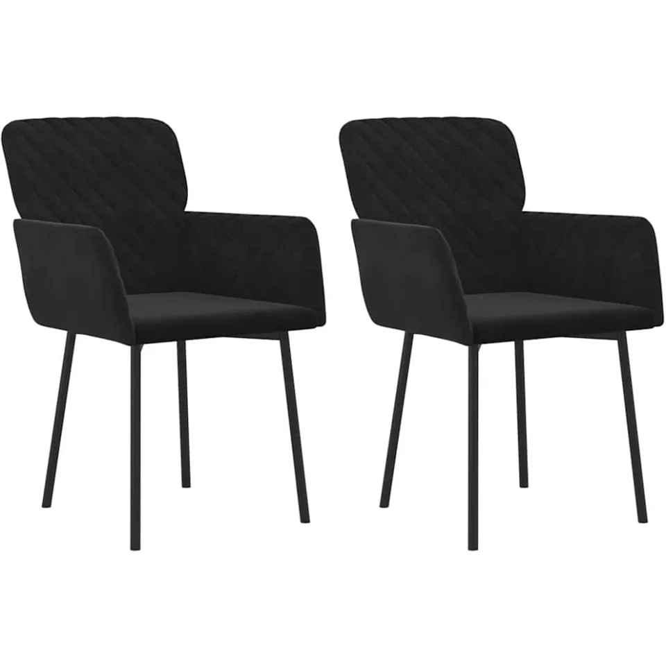 vidaXL Eetkamerstoelen 2 st fluweel zwart