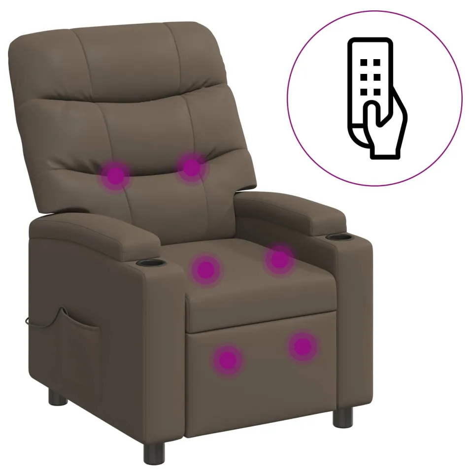vidaXL Massage-relaxstoel Grijs 75 x 93 x 102 cm Stof, foto 3