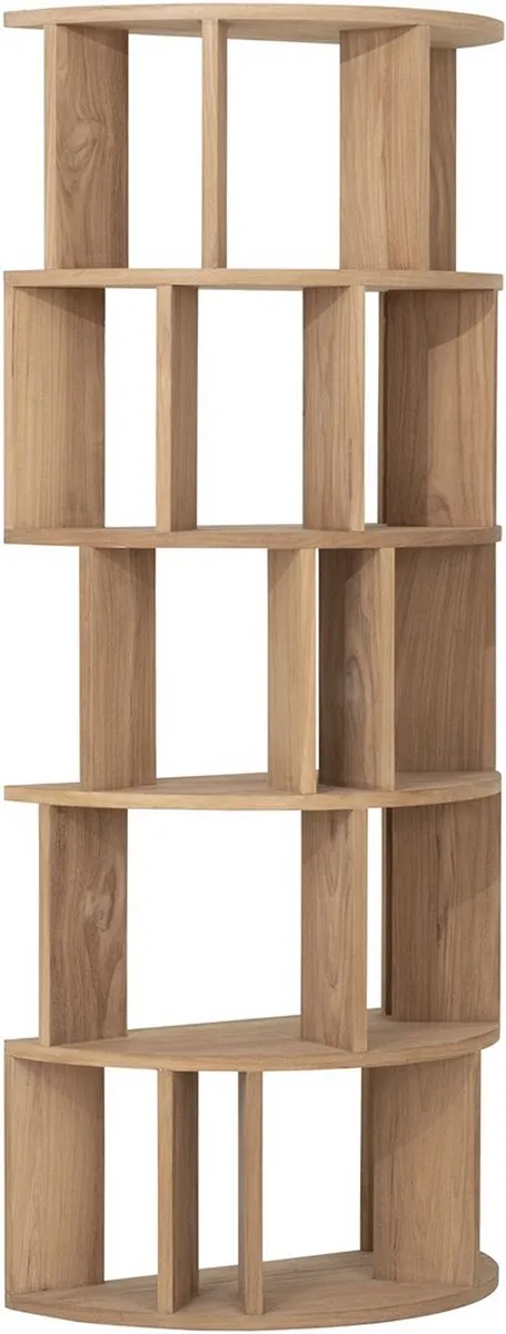 DTP Home Bookcase Forte round,175x75x38 cm, teakwood natural Naturel