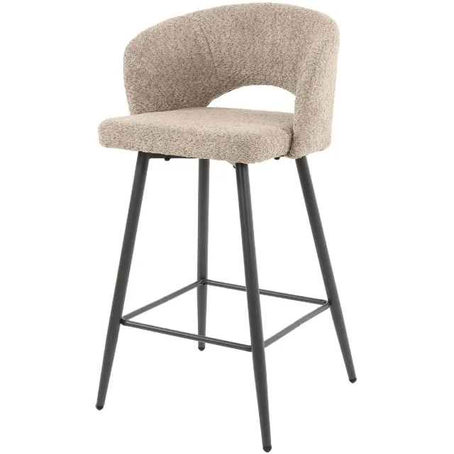 Nest of Nora Set van 2 - Nest of Nora Barstoelen Vona - Bouclé zand Lichtbruin