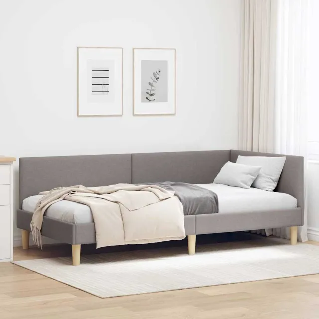 vidaXL Hoekbedframe Taupe 100 x 200 cm Stof