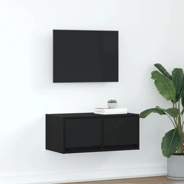 vidaXL TV-meubel 60x31x25,5 cm spaanplaat zwart eikenkleurig, foto 2