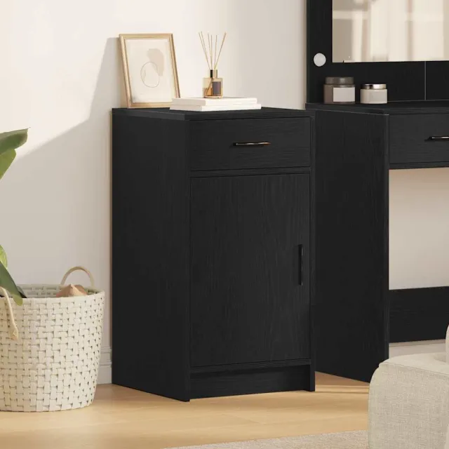 vidaXL Dressoir Zwart Eiken 40 x 40,5 x 75 cm Bewerkt hout, foto 2
