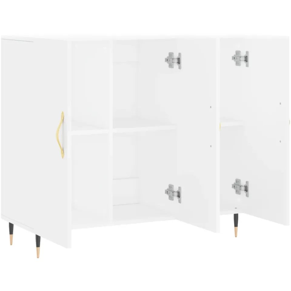 vidaXL Dressoir 90x34x80 cm bewerkt hout wit