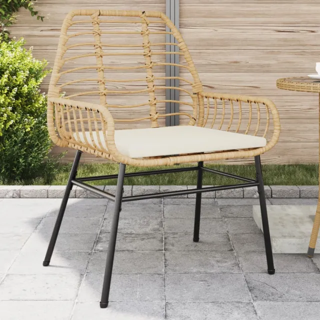 vidaXL Tuinstoelen 2 st met kussens poly rattan bruin