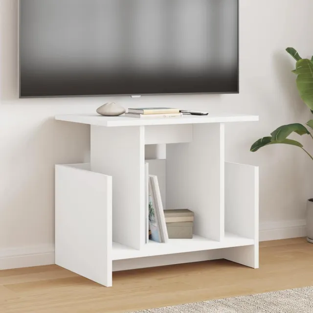 vidaXL TV-standaard 2 st Wit Bewerkt hout