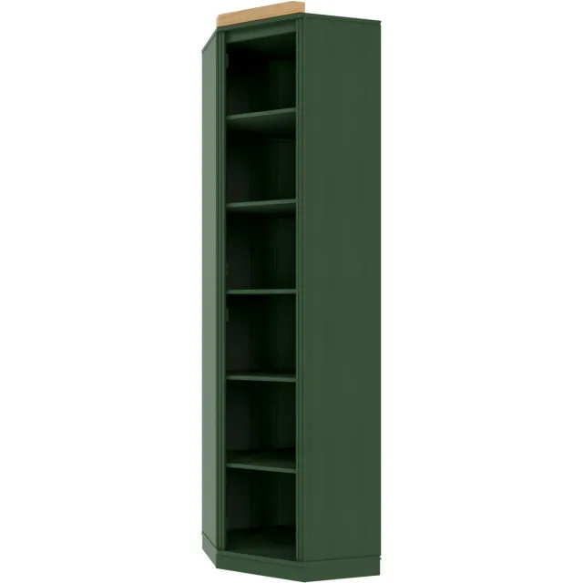 Notio Living Anita-Boekenkasthoek in dennengroene was Groen stain wax
