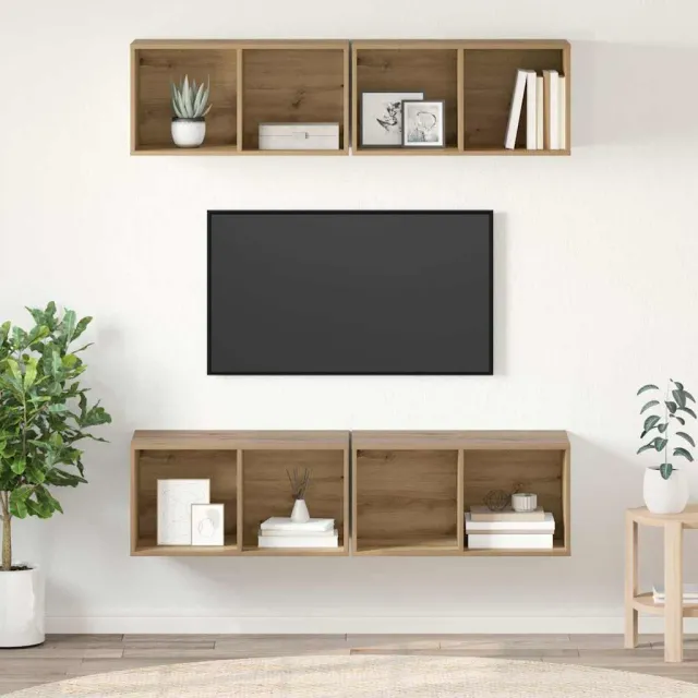 vidaXL Tv-meubelset 4 st 37 x 37 x 72 cm Artisan Eiken