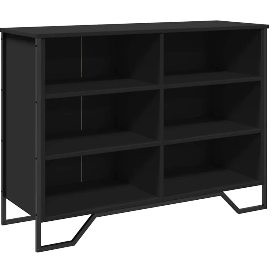 vidaXL Dressoir 101x35,5x74,5 cm bewerkt hout zwart, foto 3