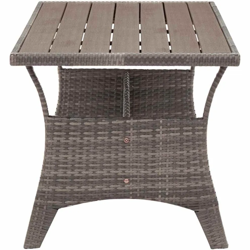 vidaXL Tuintafel 120x70x66 cm poly rattan grijs, foto 3