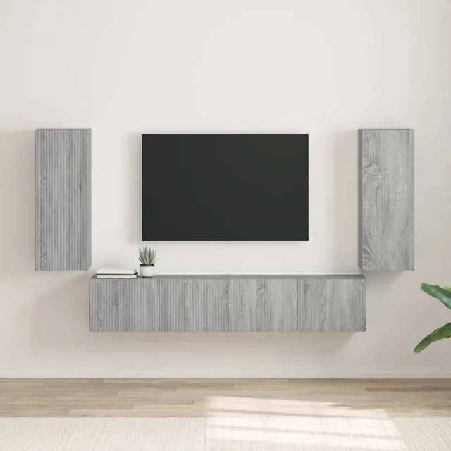 vidaXL TV Wandkast 2 st Grijs Sonoma Bewerkt hout