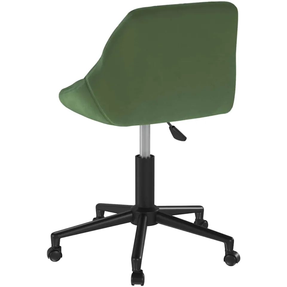 vidaXL Eetkamerstoel draaibaar fluweel donkergroen groen, foto 3