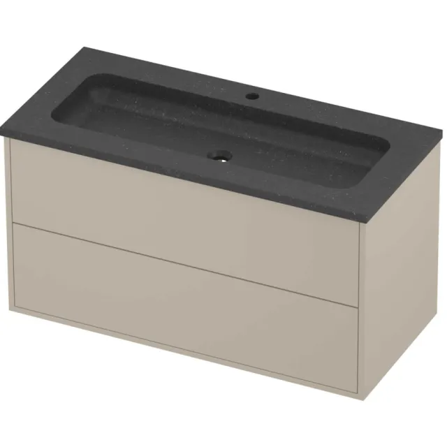 Proline Rollo Badmeubelset Hardsteen Elegant 1 Kraangat 100x46x54 cm Blue Stone Soft Linen Beige