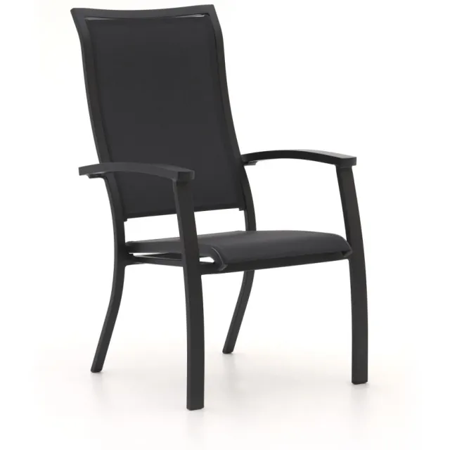 Bellagio tuinmeubelen Bellagio Lugo/Lodola ø 130cm dining tuinset 5-delig stapelbaar Zwart