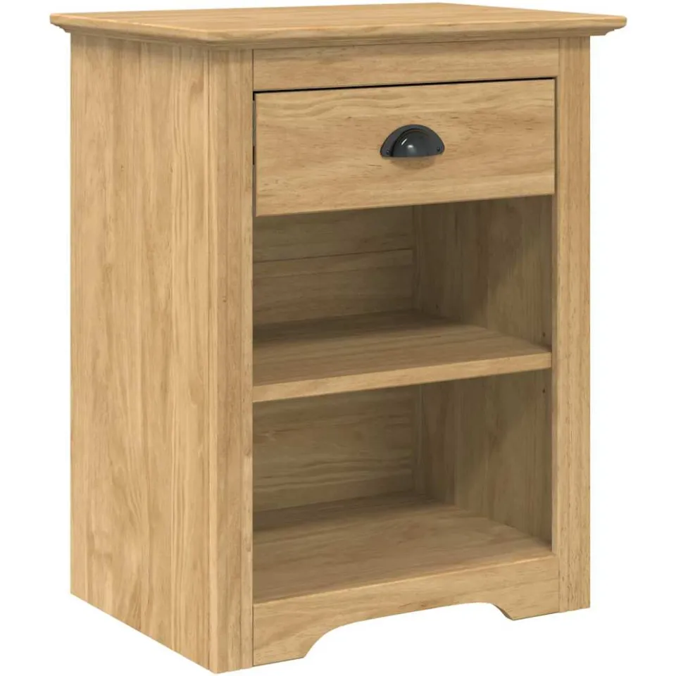 vidaXL Nachtkastje BODO Honingbruin 53 x 38,5 x 67 cm Bewerkt hout bruin, foto 3