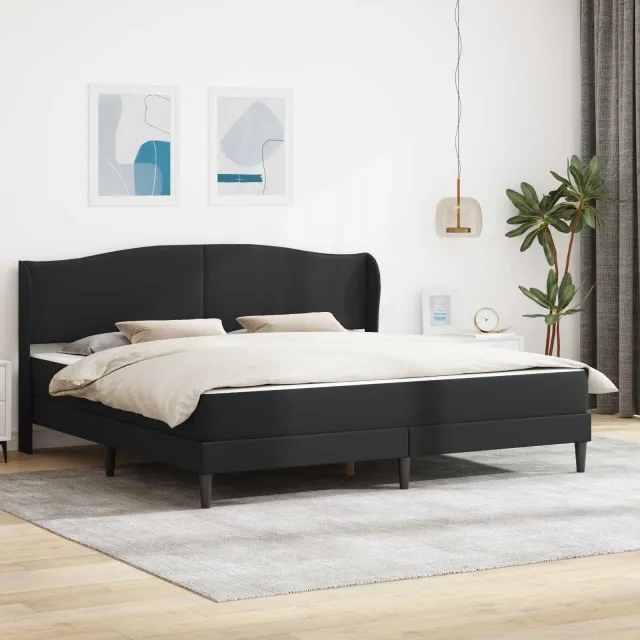 vidaXL Bedframe met matras Zwart 180 x 200 cm Kunstleer