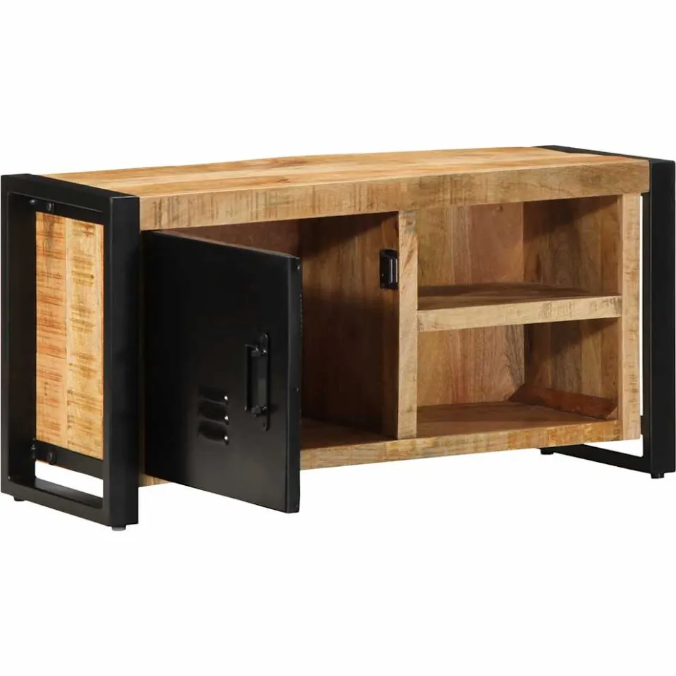 vidaXL Tv-meubel 80x30x40 cm massief ruw mangohout bruin, foto 2