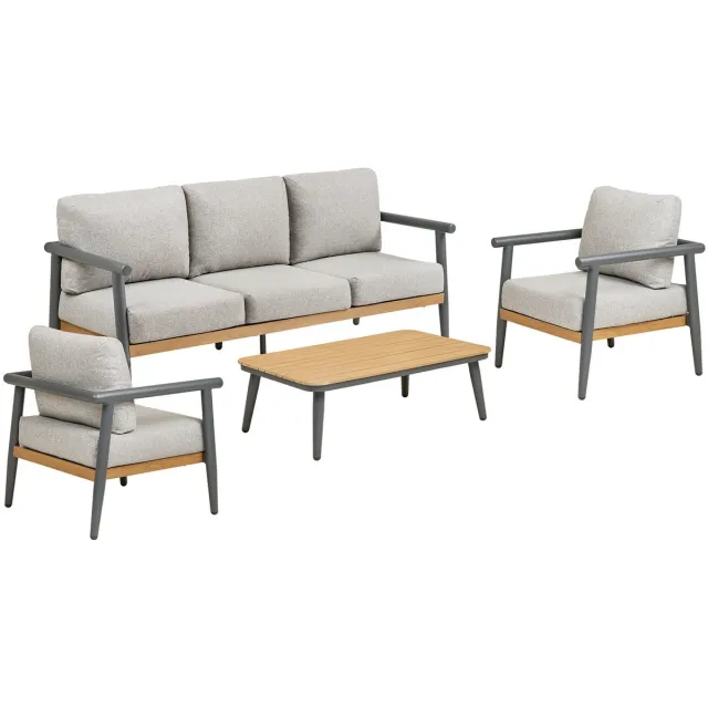 House Nordic Loungeset Comillas - Antraciet/Grijs