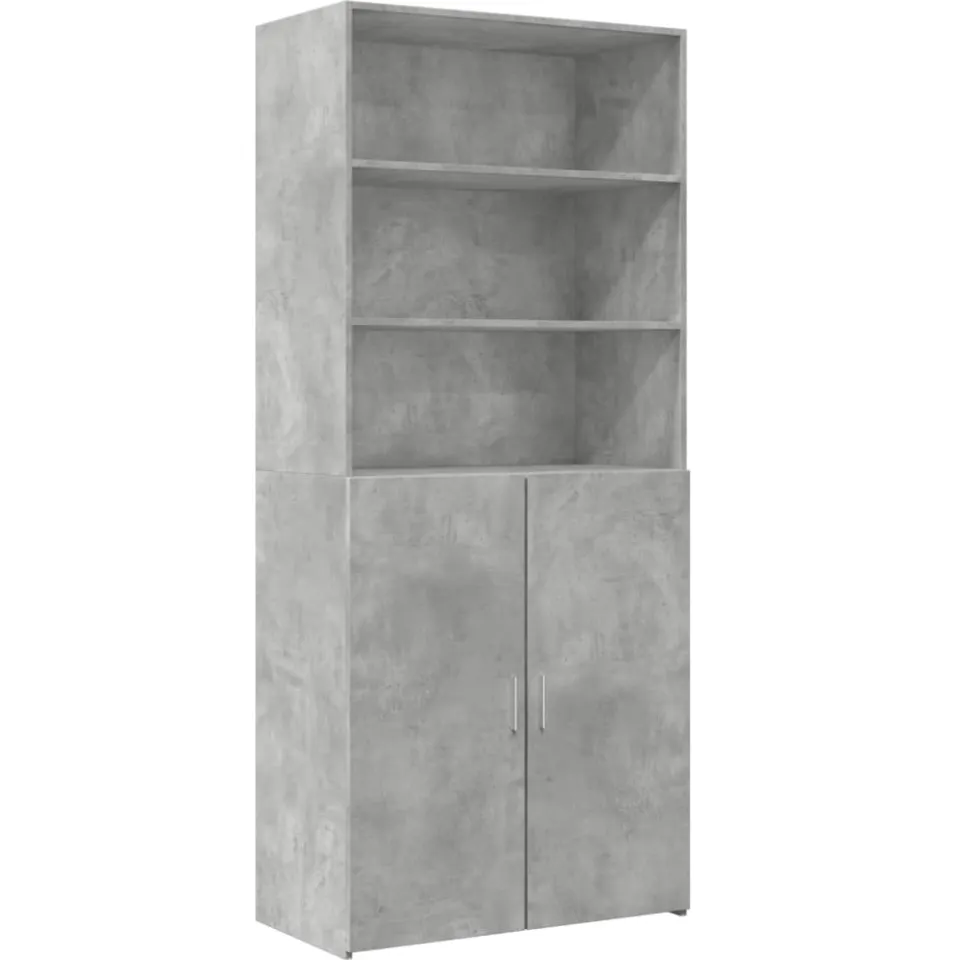 vidaXL Hoge kast 80x42,5x249 cm bewerkt hout betongrijs