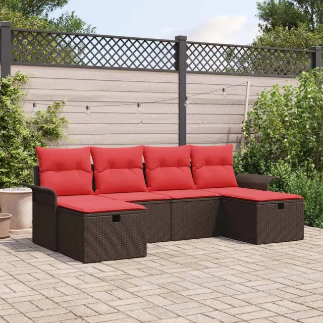 vidaXL Tuin Sofa Set 6 st Poly riet Beige