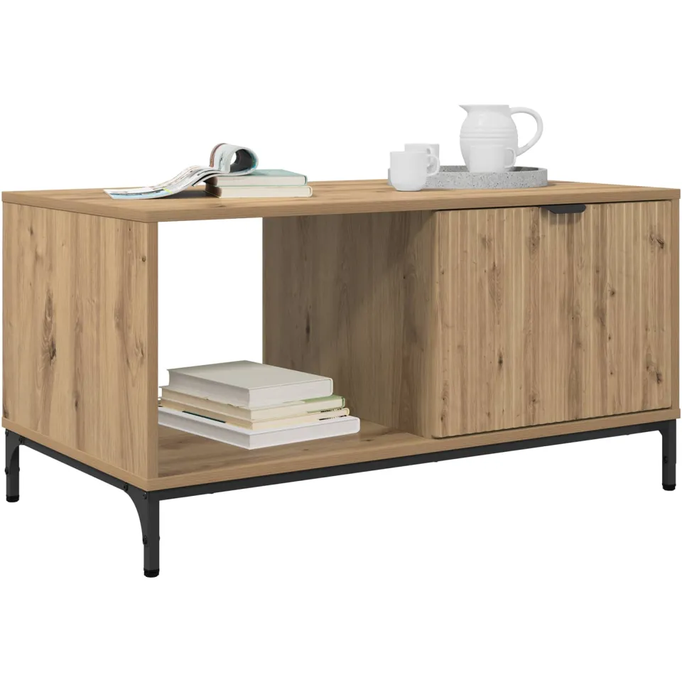 vidaXL Salontafel Artisan Eiken 90 x 49 x 46 cm Bewerkt hout Bruin