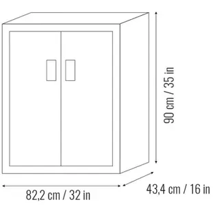 Garage Serie Ar Shelving Laag Metalen Kast 90x82,2x43,4 Cm grijs, foto 3