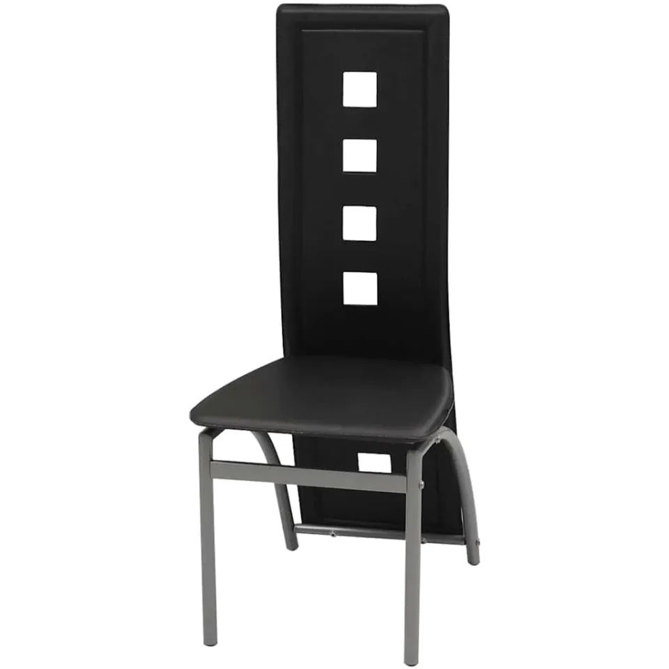 vidaXL Eetkamerstoelen 2 st kunstleer zwart, foto 3
