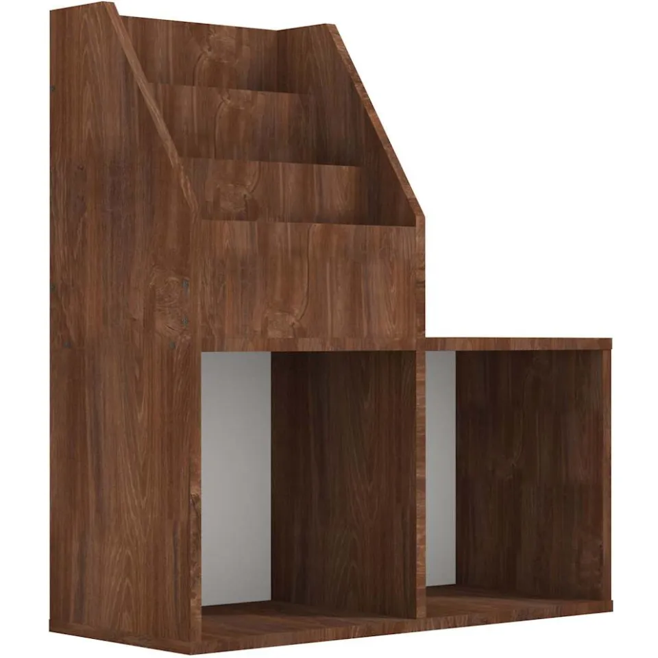 vidaXL Kindertijdschriftenrek 71x30x78,5 cm bewerkt hout bruineiken