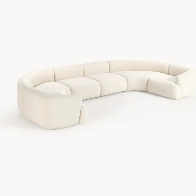 Westwing Collection XL modulaire bouclé bank Sofia Wit