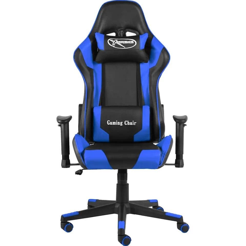 vidaXL Gamestoel draaibaar PVC blauw, foto 2
