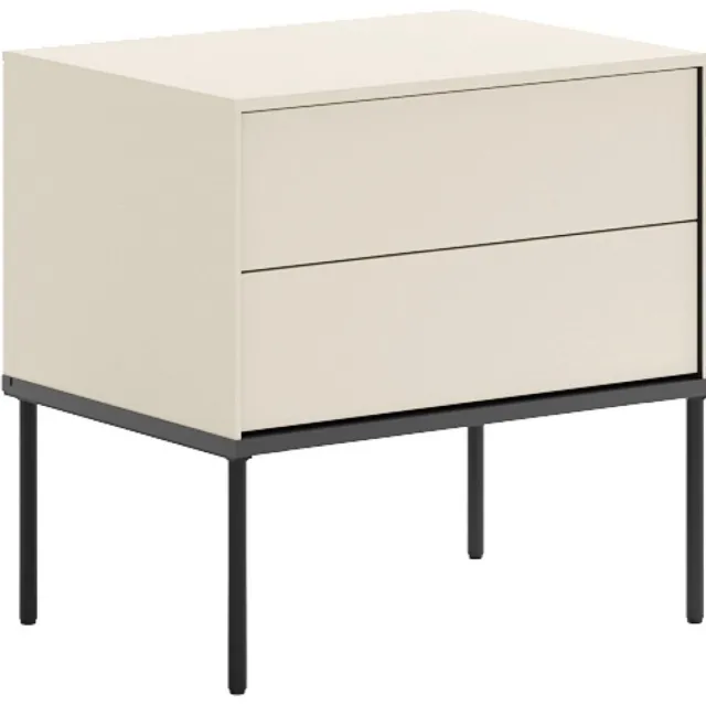 Selsey Bellezo – Nachtkastje met twee lades, 56 cm, crème