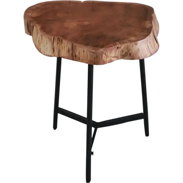 Bolt Edge Bijzettafel - Acacia Hout - Boomstamlook - Laptoptafel - Industrieel Bruin