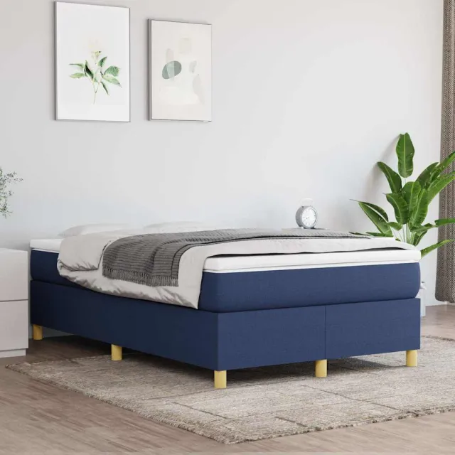 vidaXL Boxspring bed 120x200 cm stof blauw