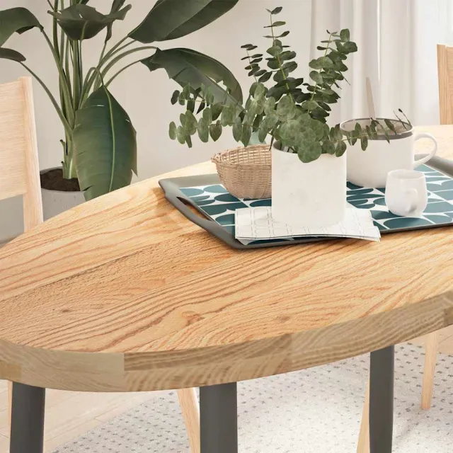 vidaXL Tafelblad 120x60x4 cm ovaal massief eikenhout Bruin
