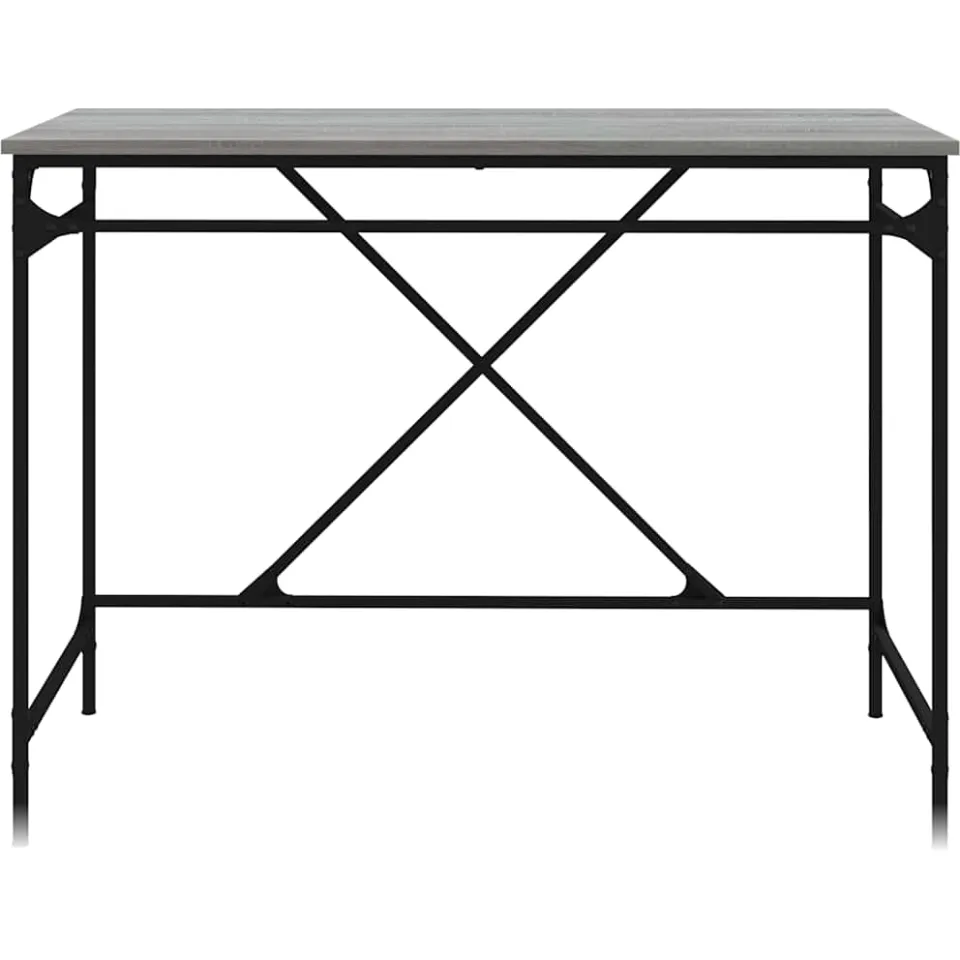 vidaXL Bureau 100x50x75 cm bewerkt hout en ijzer grijs sonoma eiken, foto 4