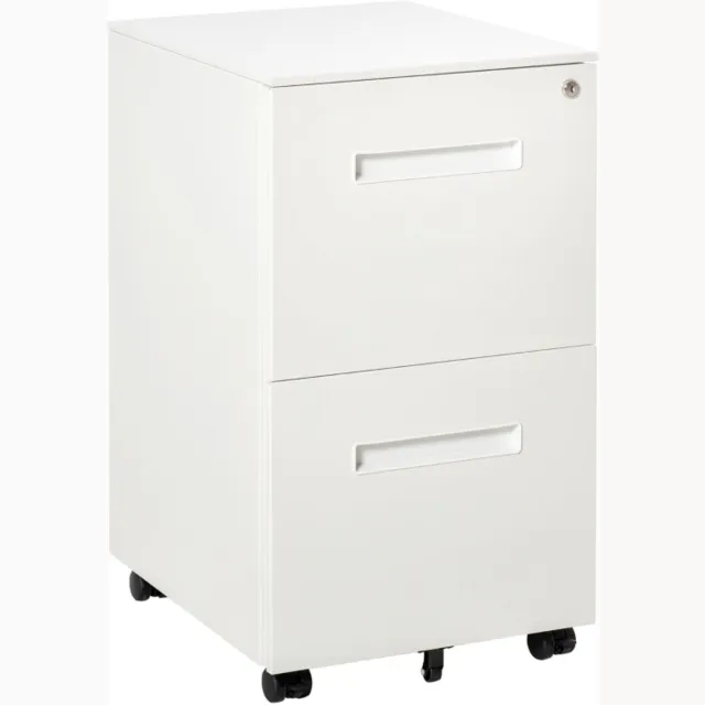 ZYLARO Rolcontainer - Archiefkast en scheidingswand - Centraal afsluitbaar - Stalen behuizing - 5 wielen - 39 x 48 x 67 cm - Wit