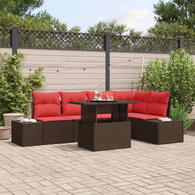 vidaXL Tuin Sofa Set 6 st Bruin poly rattan, foto 2